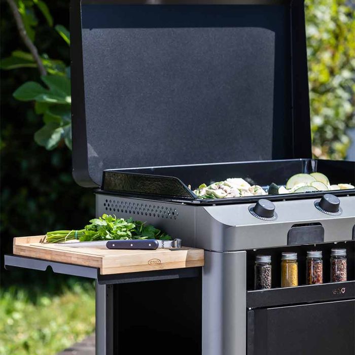 Eno Combo fusion 75 plancha op trolley cargo grijs gas