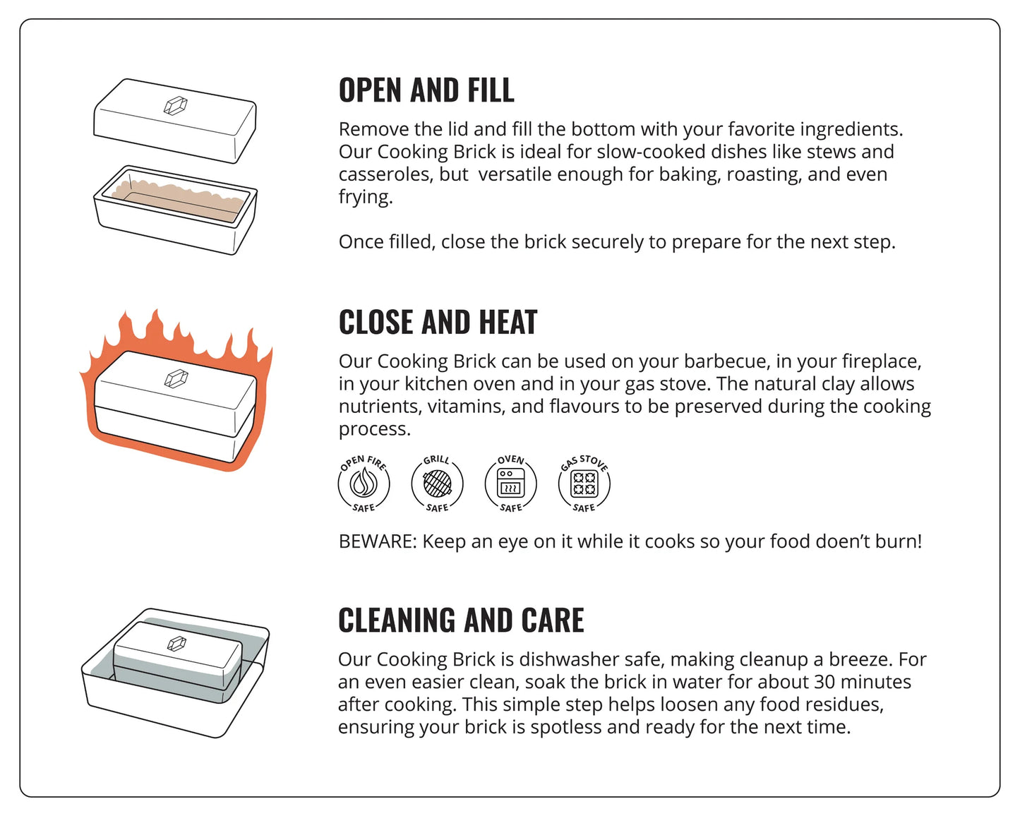 Bricknic Cooking Brick Mini Black