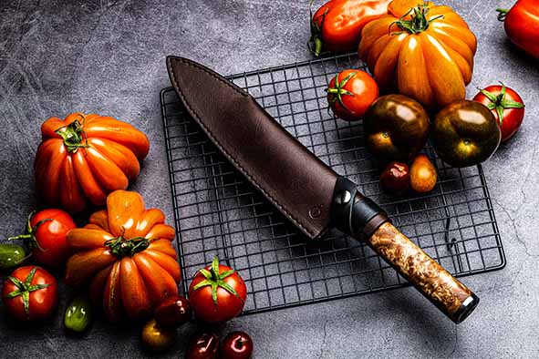 Forged Leather hoes Chef's knife