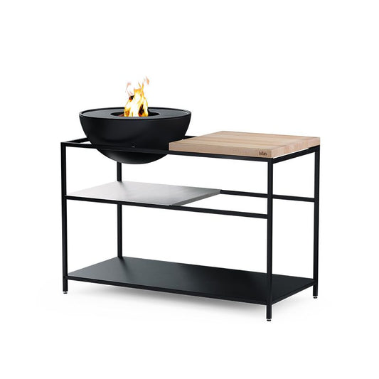 Höfats Fire Kitchen met BOWL 70 Plancha-grillset laag