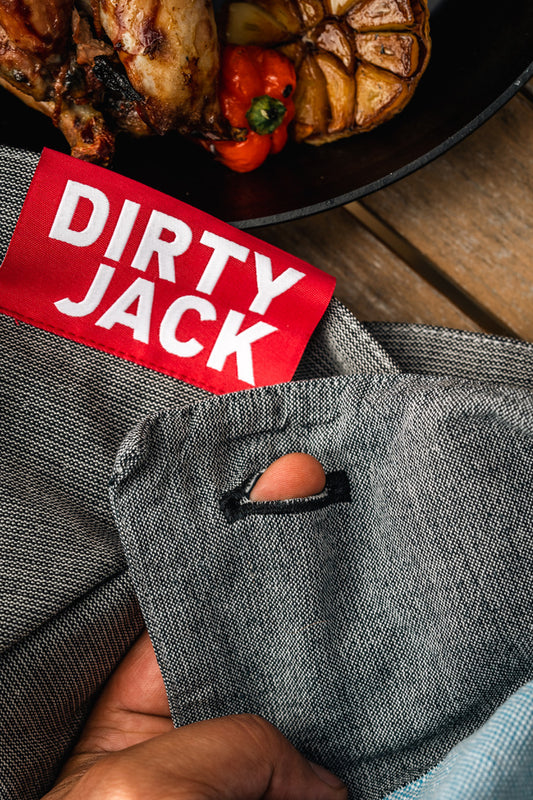 Dirty Jack Kookdoek | Charcoal - Rood