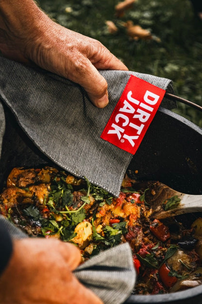 Dirty Jack Kookdoek | Charcoal - Rood