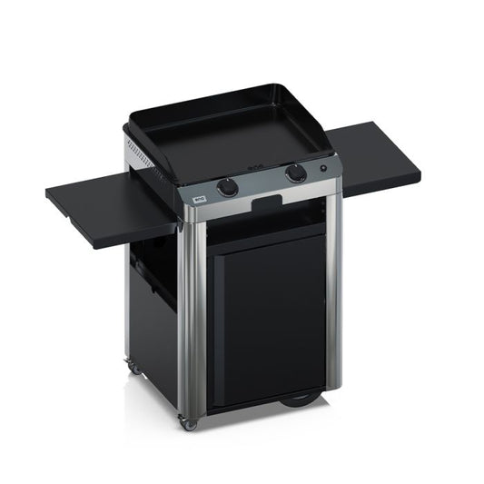 Eno Combo fusion 60 plancha op trolley zwart & inox gas