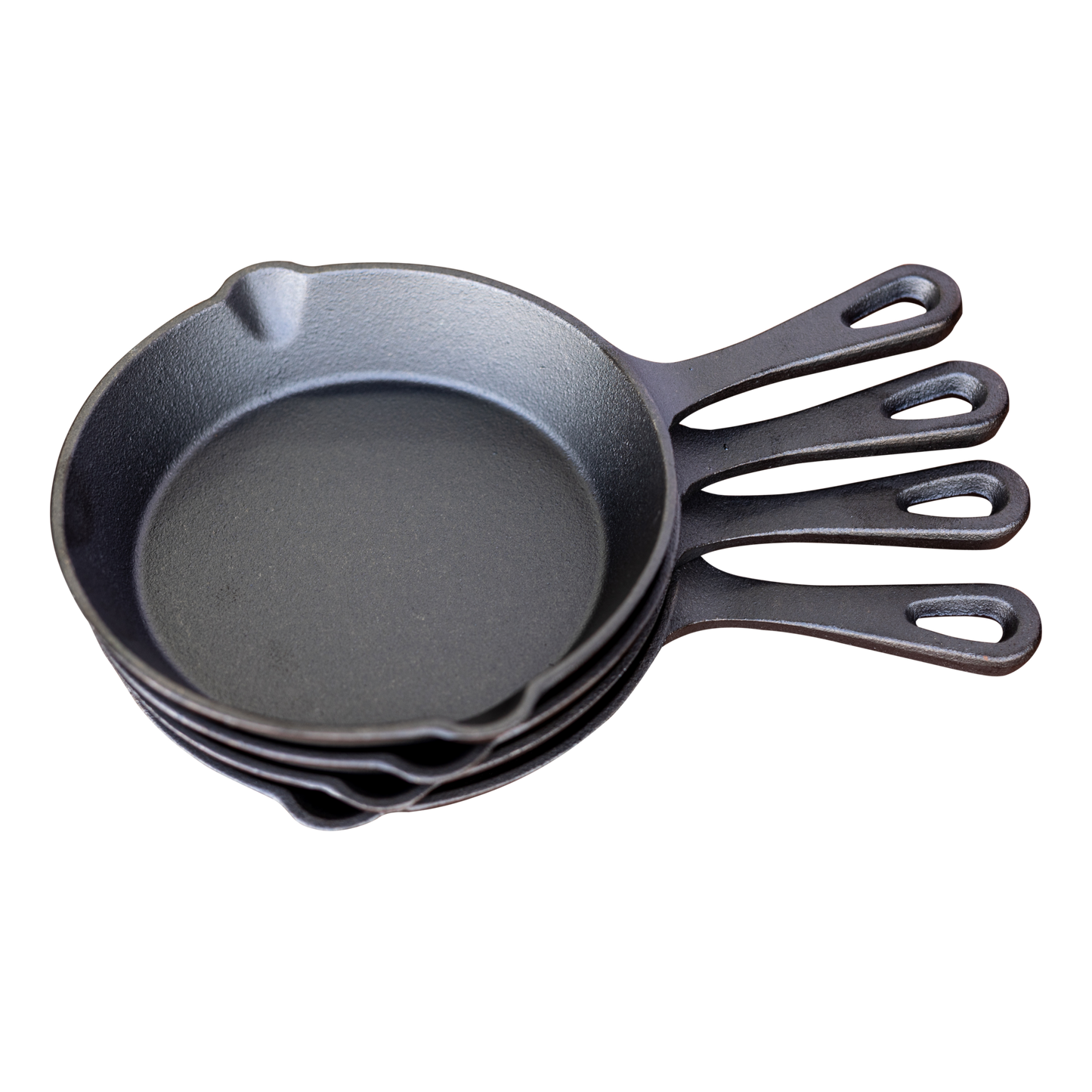 Keij kamado gietijzeren pan - skillet - set van 4 stuks - 16cm - preseasoned