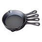 Keij kamado gietijzeren pan - skillet - set van 4 stuks - 16cm - preseasoned