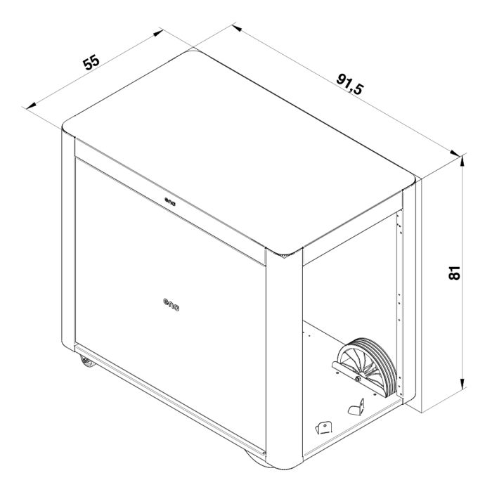 Achille Eno grijze cargo trolley met gordijn