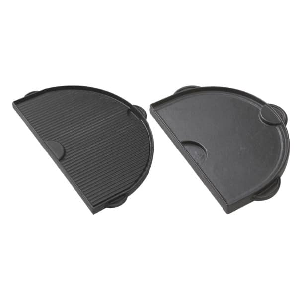 Primo half ovalen gietijzeren bakplaat, geribde & vlakke kant voor Oval Large (1st)