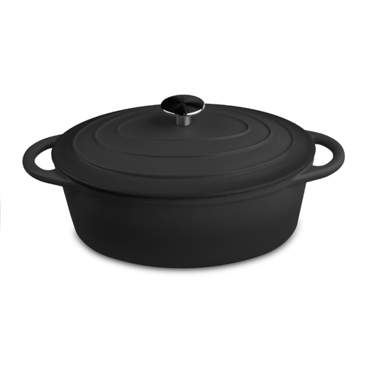 Outr Oval casserole satin black dia 29cm